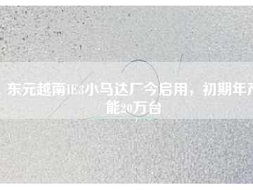 東元越南IE3小馬達廠今啟用，初期年產能20萬臺