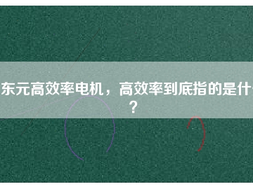 東元高效率電機(jī)，高效率到底指的是什么？