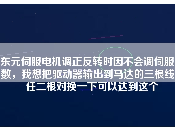 東元伺服電機調正反轉時因不會調伺服參數，我想把驅動器輸出到馬達的三根線中任二根對換一下可以達到這個