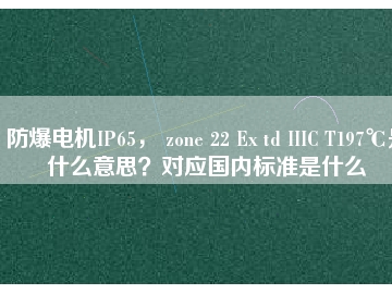 防爆電機IP65， zone 22 Ex td IIIC T197℃是什么意思？對應國內標準是什么