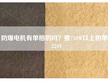 防爆電機有單相的嗎？要750W以上的單相220V