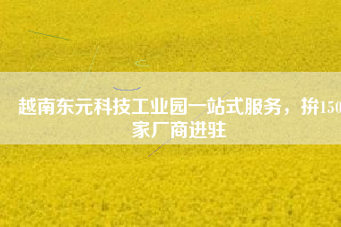 越南東元科技工業(yè)園一站式服務(wù)，拚150家廠商進(jìn)駐