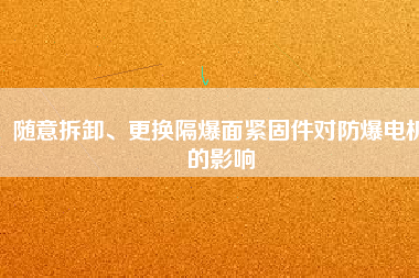 隨意拆卸、更換隔爆面緊固件對(duì)防爆電機(jī)的影響