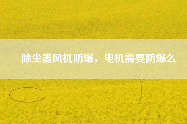 除塵器風(fēng)機(jī)防爆，電機(jī)需要防爆么