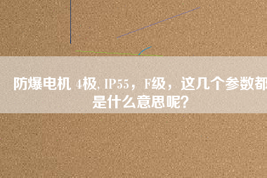 防爆電機 4極, IP55，F(xiàn)級，這幾個參數(shù)都是什么意思呢？