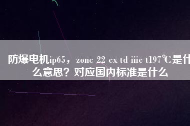 防爆電機ip65，zone 22 ex td iiic t197℃是什么意思？對應(yīng)國內(nèi)標準是什么