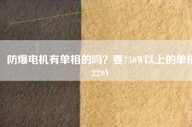 防爆電機有單相的嗎？要750W以上的單相220V